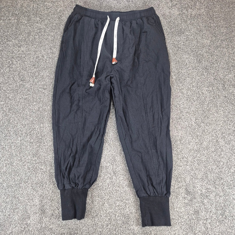 Kidoriman Joggers Mens 4XL (29x23) Black Cotton Streetwear Japanese Harem Pants